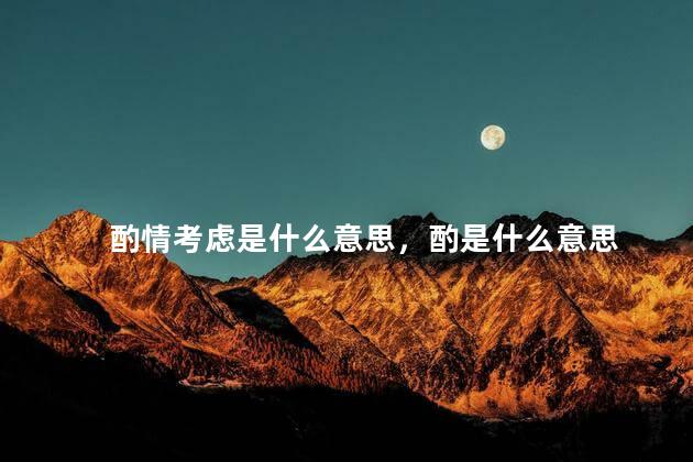 酌情考虑是什么意思，酌是什么意思