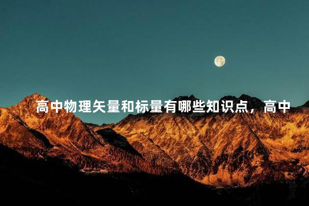 高中物理矢量和标量有哪些知识点，高中物理矢量和标量有哪些关系
